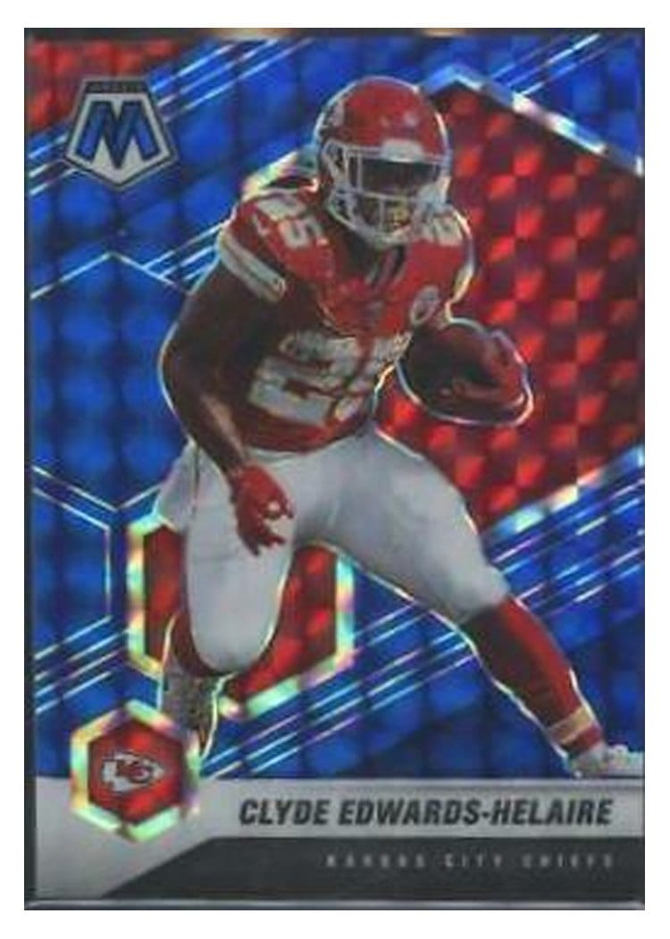 2021 Panini Mosaic Base Set Clyde Edwards-Helaire Blue Mosaic #6 card