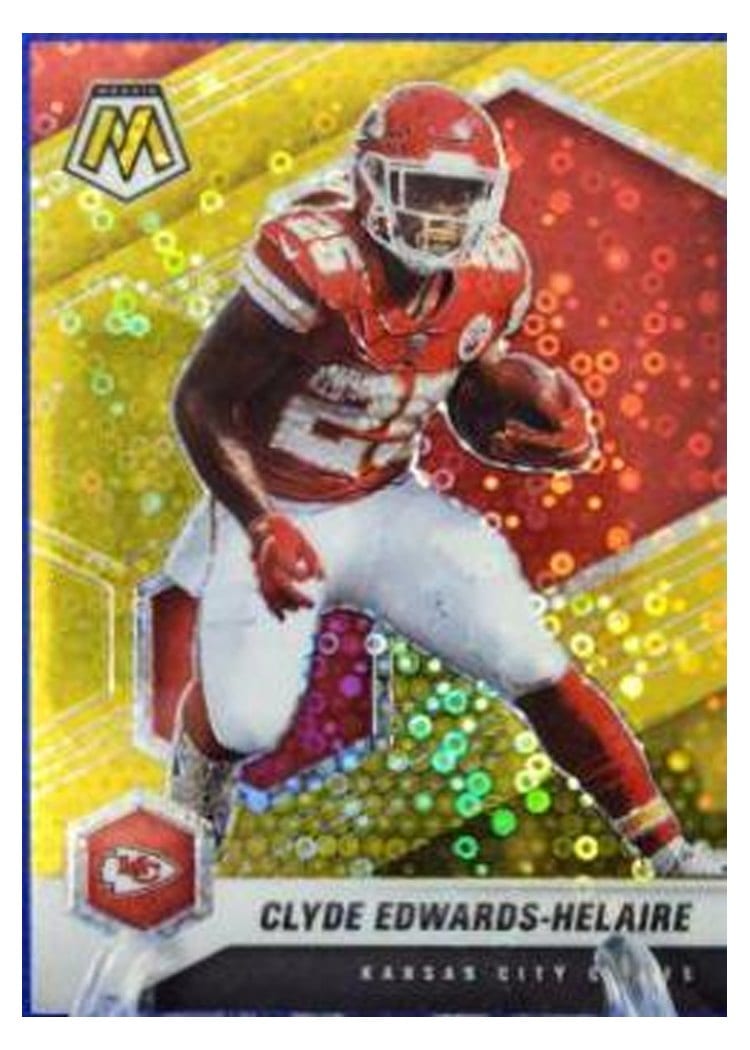2021 Panini Mosaic Base Set Clyde Edwards-Helaire No Huddle Gold Mosaic #6 card