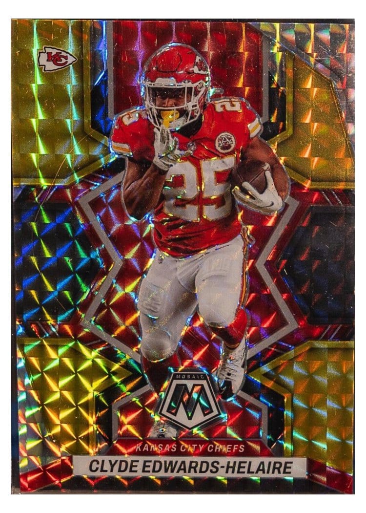 2022 Panini Mosaic Clyde Edwards Helaire #95 card