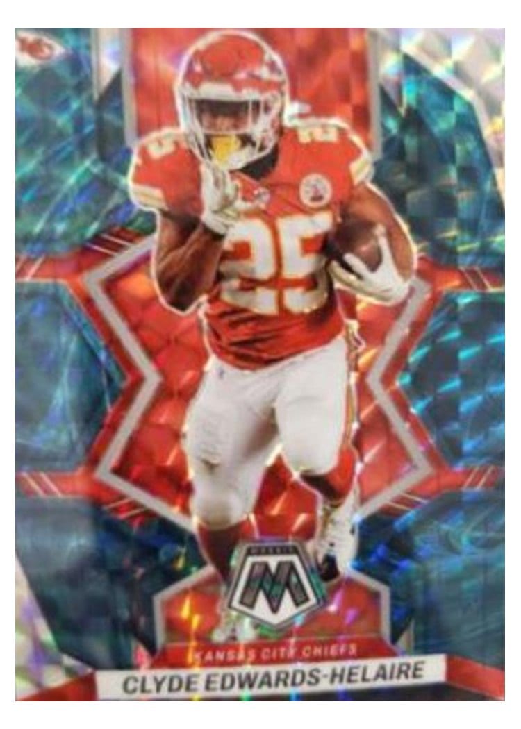 2022 Panini Mosaic Clyde Edwards Helaire #95 card