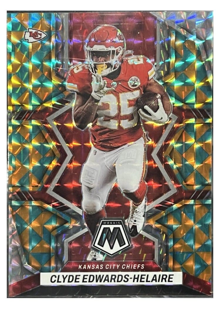 2022 Panini Mosaic Clyde Edwards Helaire #95 card