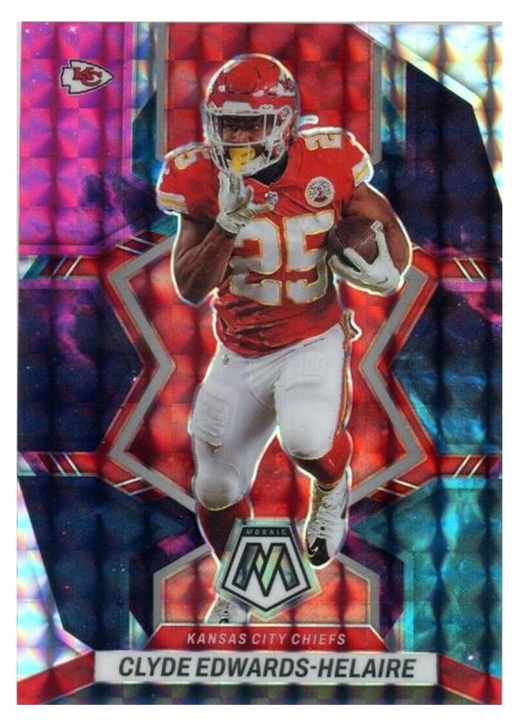 2022 Panini Mosaic Clyde Edwards Helaire #95 card
