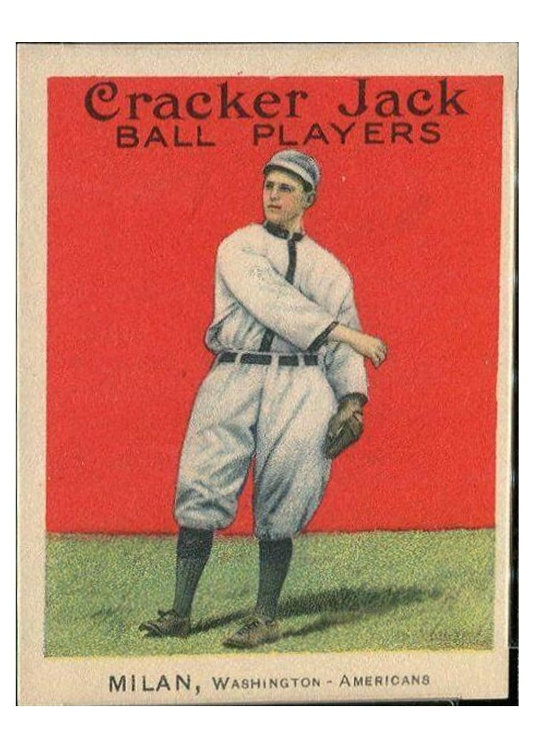 1915 Cracker Jack Clyde Milan #56 card