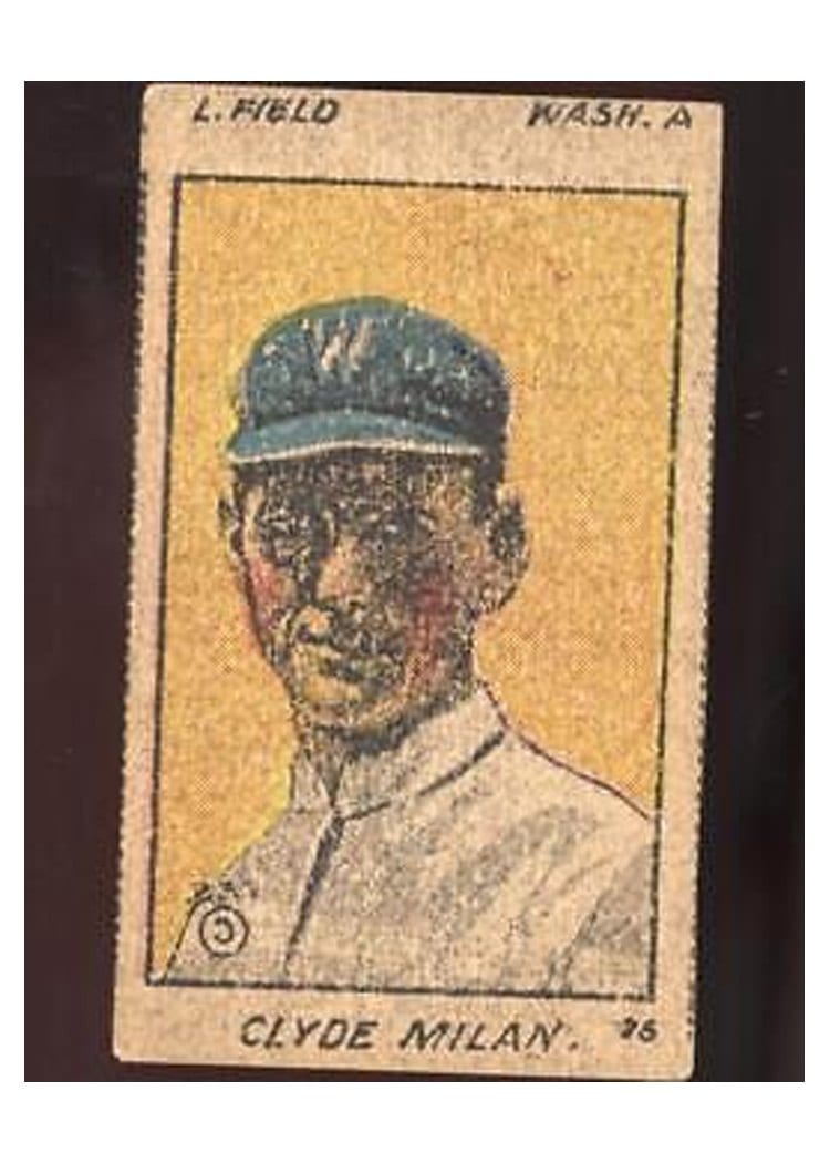 1921 W516 2 2 Clyde Milan Hand Cut #26 card