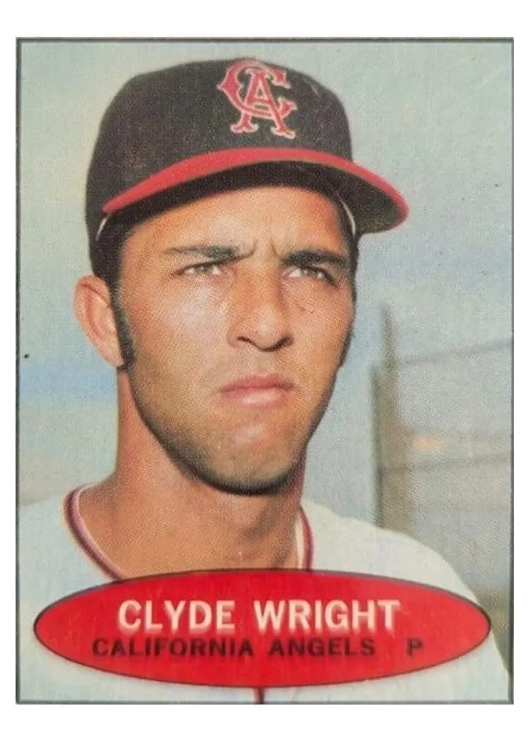 1971 Bazooka Numbered Clyde Wright Hand Cut #6 card