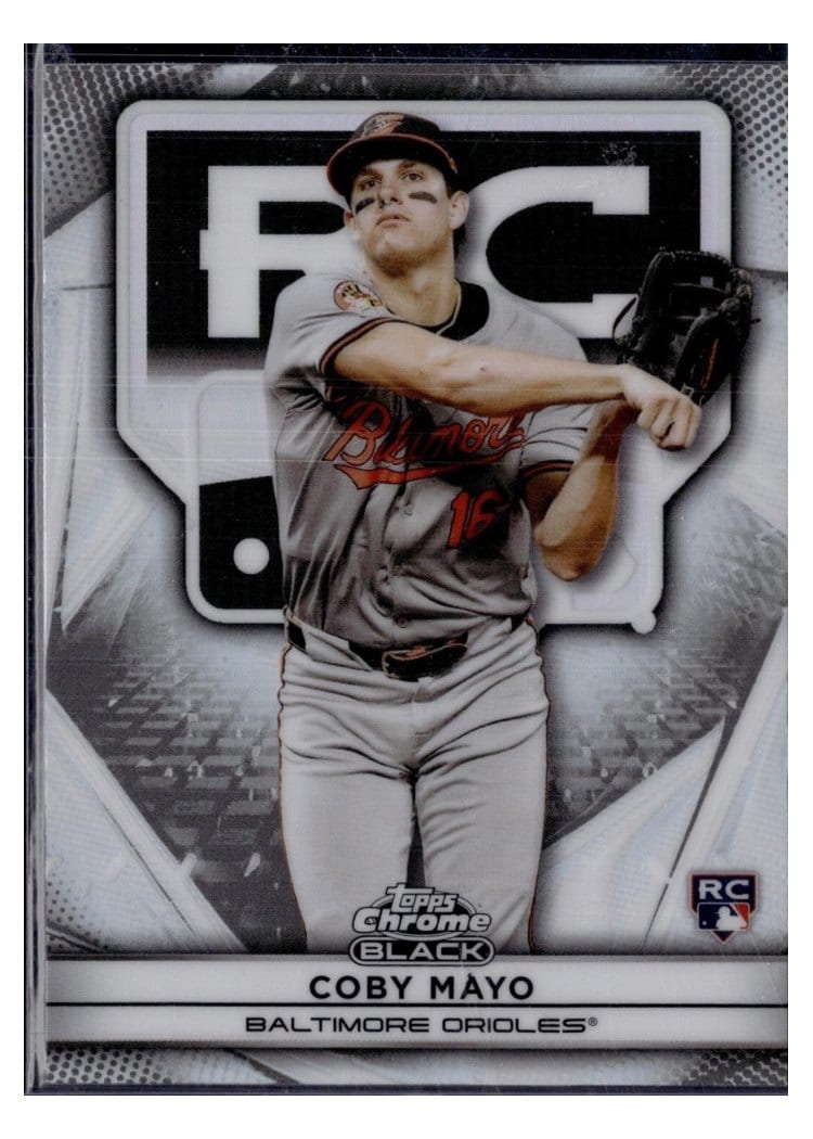 2025 Topps Chrome Black Rookie Design Variations Coby Mayo #24 card