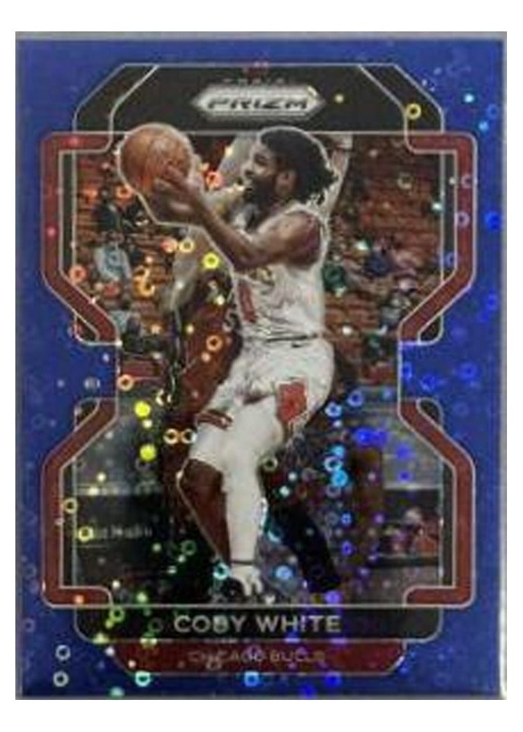 2021-22 Panini Prizm Base Set Coby White Fast Break Blue Prizm #143 card