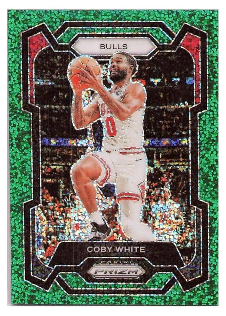 2023-24 Panini Prizm Base Set Coby White Green Sparkle #239 card