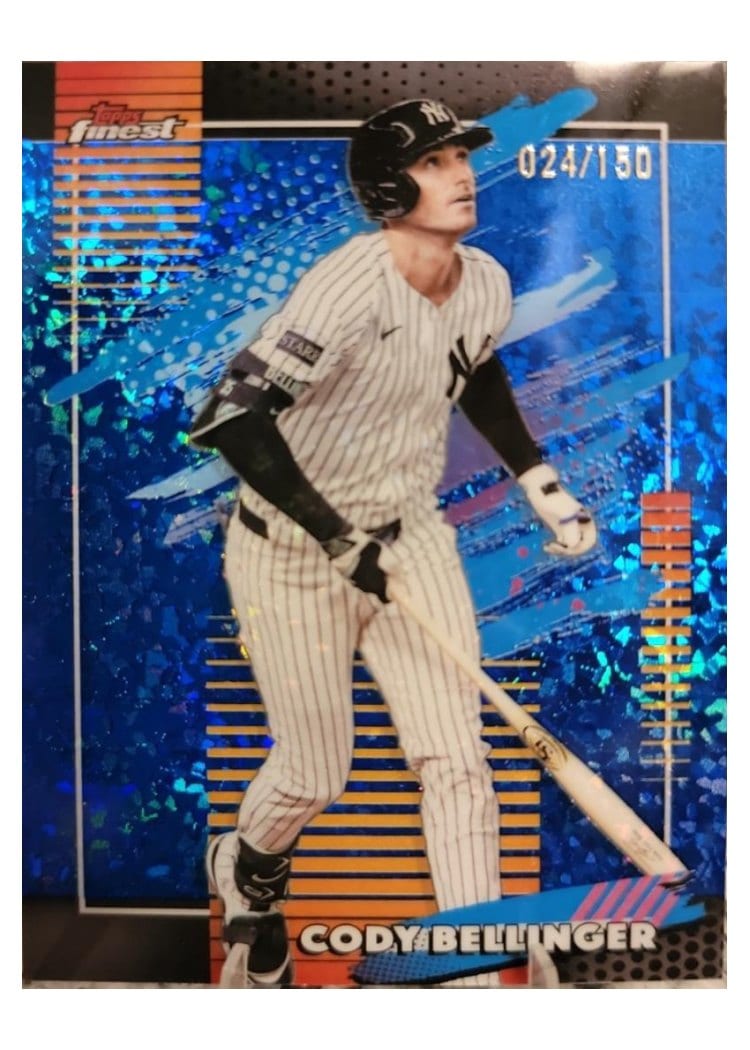 2026 Topps Finest Cody Bellinger Blue Mini Diamond Refractor #161 card