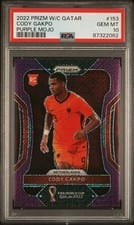2022 Panini Prizm World Cup Cody Gakpo Purple Mojo #153 card