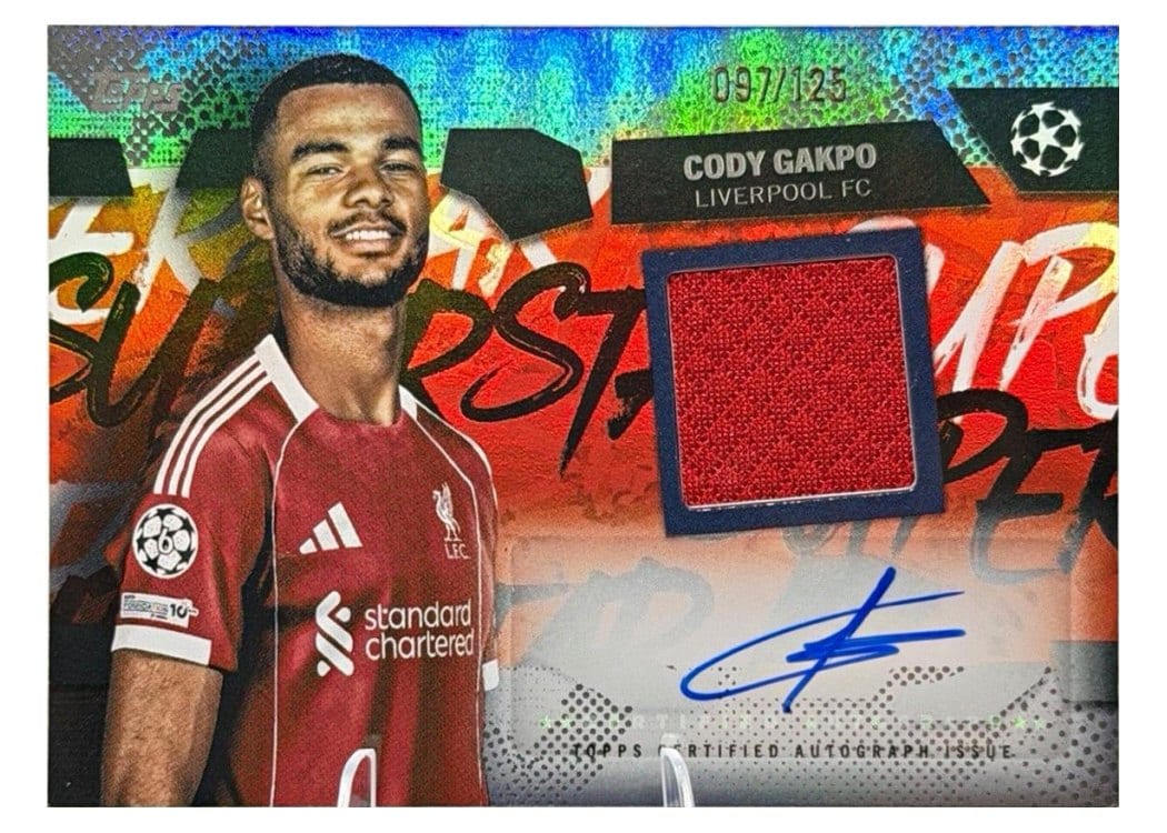 2025-26 Topps UEFA Club Competitions Topps Superstar Autographed Relics Cody Gakpo #TSAR-CG card