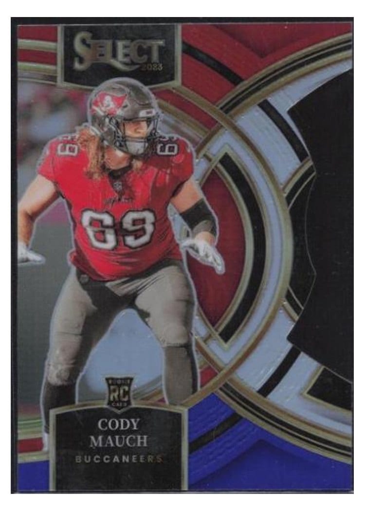 2023 Panini Select Base Set Cody Mauch Red Blue Prizm Die-Cut #133 card