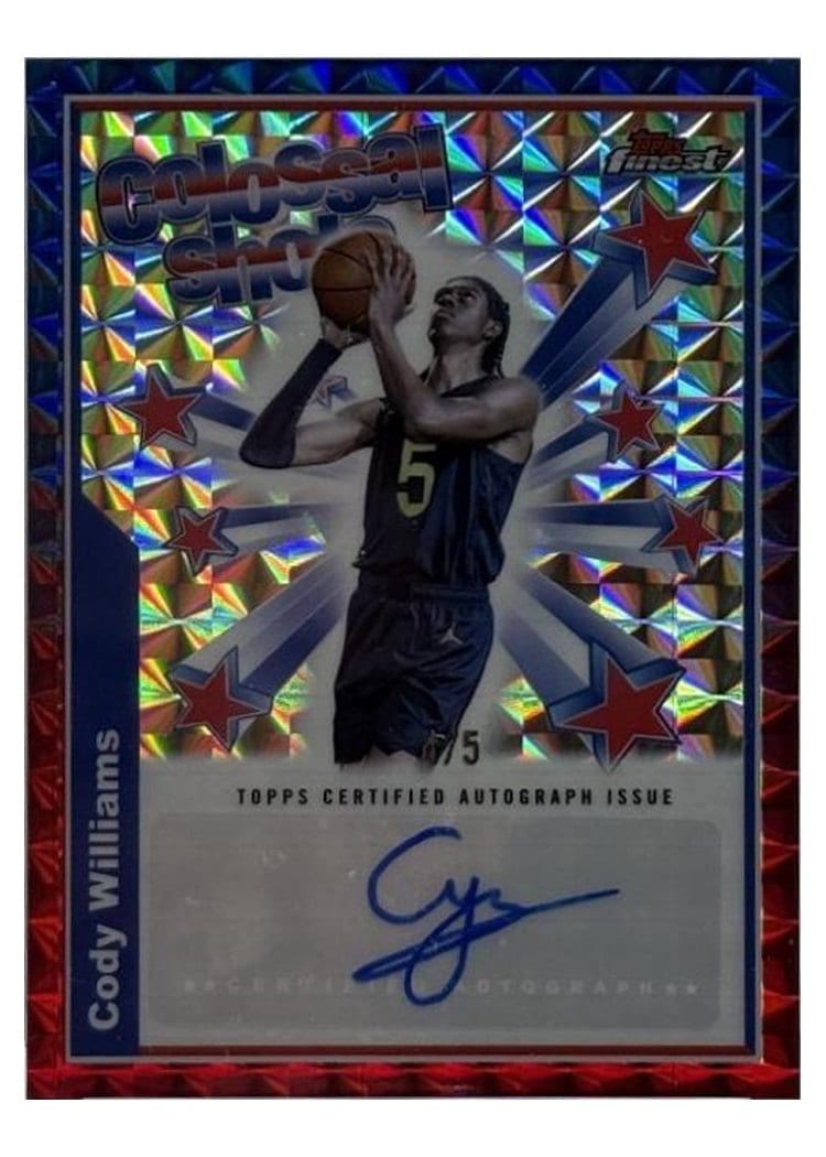 2024-25 Finest Colossal Shots Autographs Geometric Cody Williams #BSA-CW card