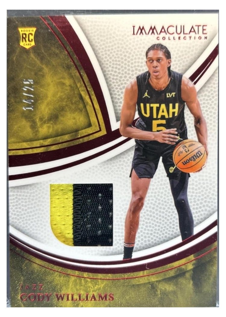 2024-25 Panini Immaculate Collection Materials Set Cody Williams #8 card