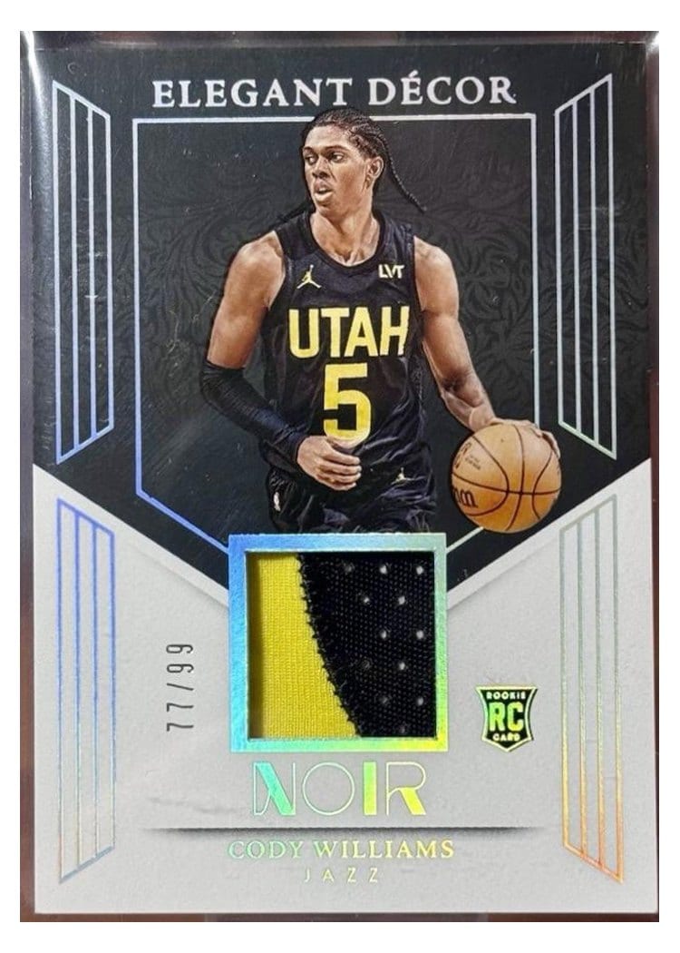 2024-25 Panini Noir Elegant Décor Rookie Jerseys Set Cody Williams #21 card