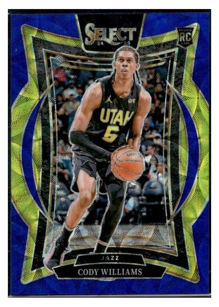 2024-25 Panini Select Base Set Cody Williams Blue Scope Prizm #71 card