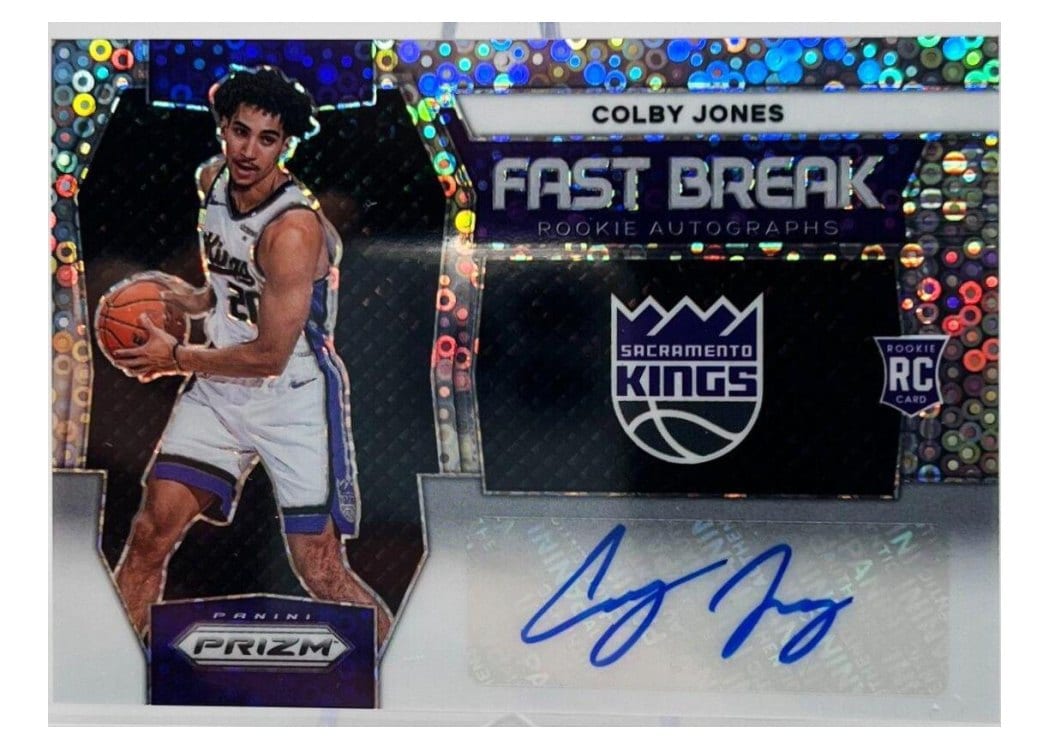 2023-24 Panini Prizm Fast Break Rookie Autographs Colby Jones #FBR-CBY card