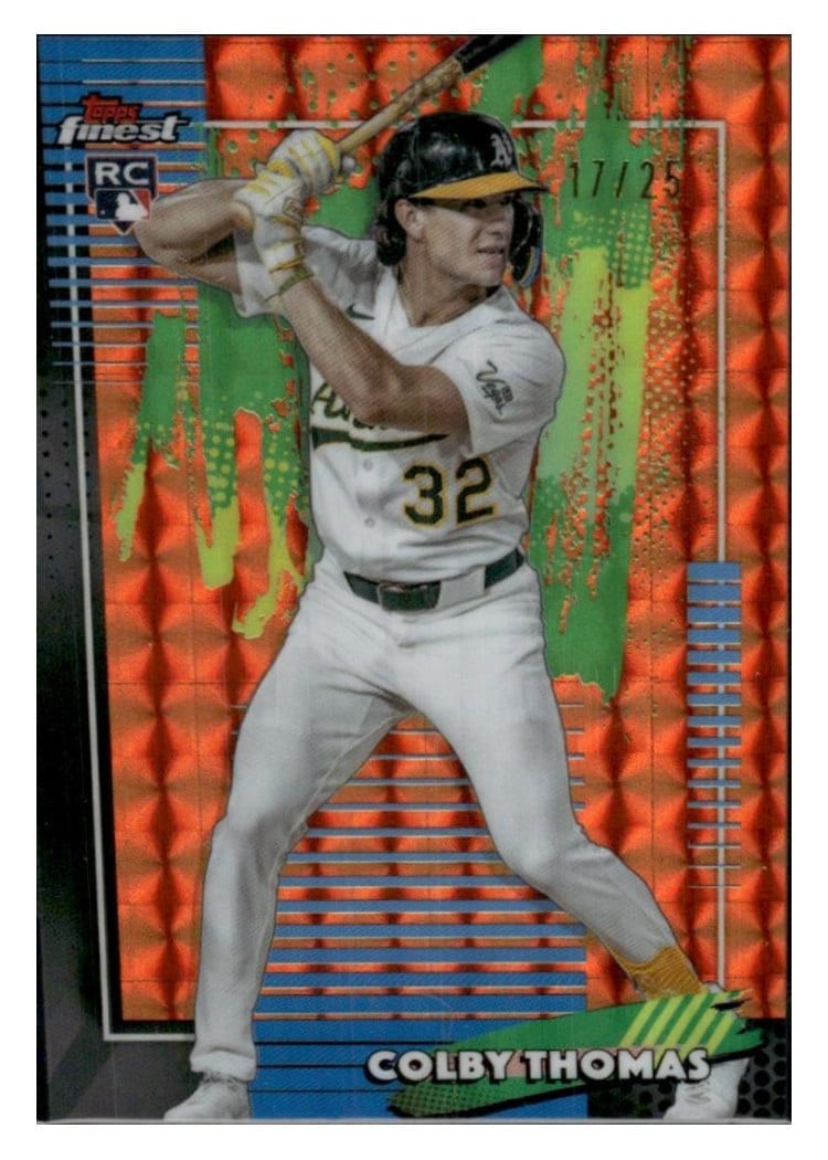2026 Topps Finest Colby Thomas Orange Refractor #75 card
