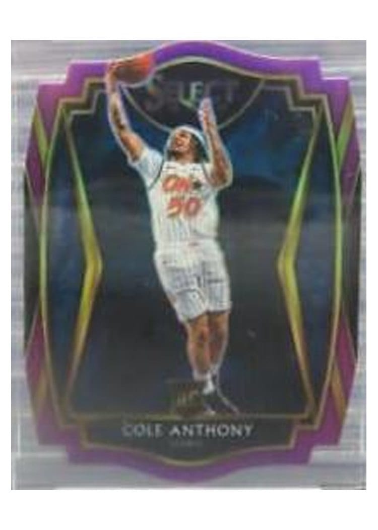 2020-21 Panini Select Base Set Cole Anthony Neon Purple Pulsar #177 card