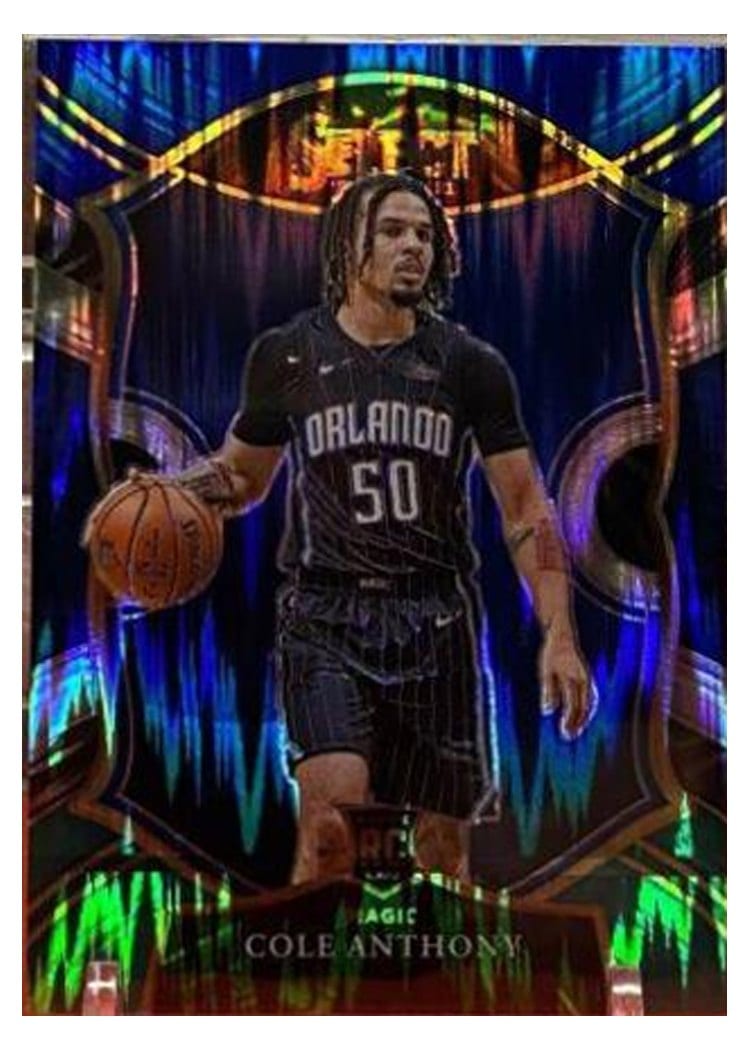 2020-21 Panini Select Base Set Cole Anthony Blue White Green Flash #75 card