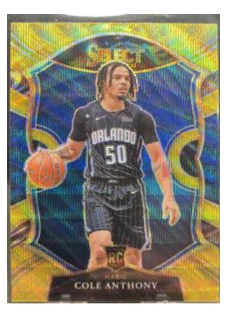 2020-21 Panini Select Base Set Cole Anthony Gold Wave #75 card