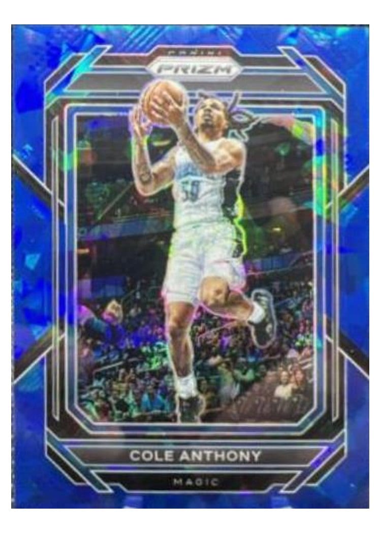 2022-23 Panini Prizm Base Set Cole Anthony Blue Ice Prizm #180 card