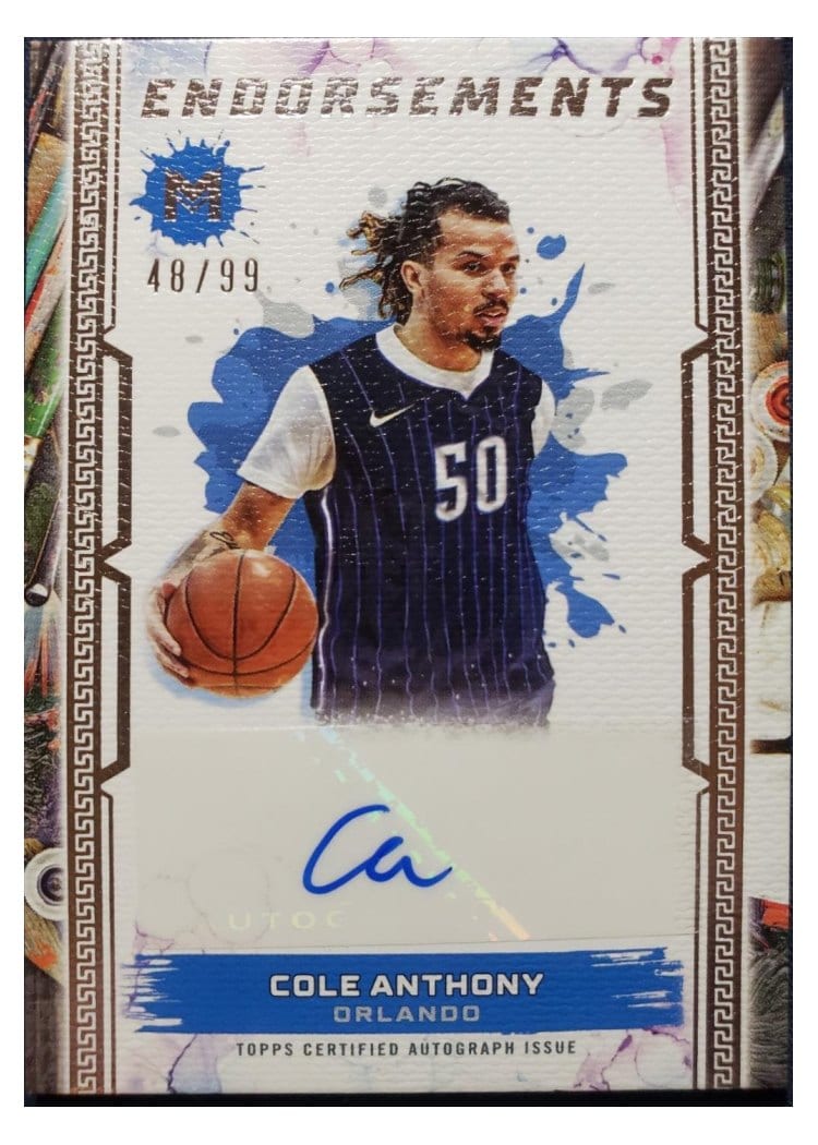 2023-24 Topps Motif Motif Endorsements Cole Anthony #ME-CA card