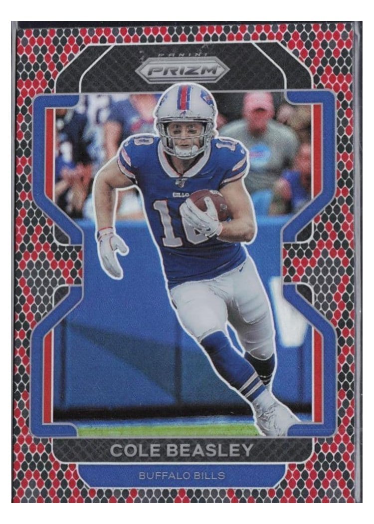 2021 Panini Prizm Base Set Cole Beasley Snakeskin Prizm #115 card