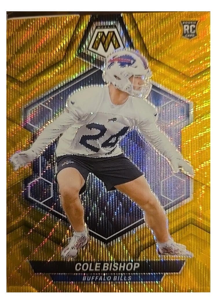 2024 Panini Mosaic Base Set Cole Bishop Gold Wave #356 card