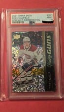 2021 Upper Deck Cole Caufield Speckled Rainbow #201 card
