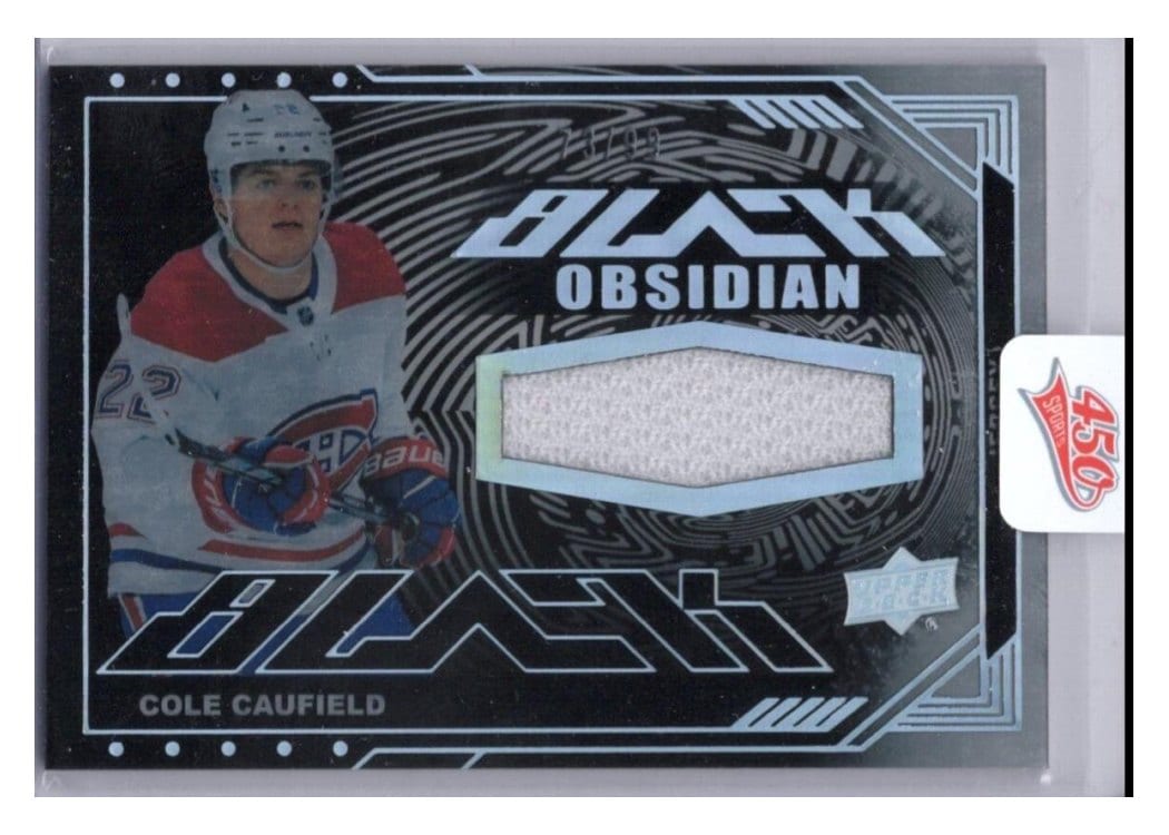 2023-24 SPx UD Black Obsidian Jerseys Cole Caufield #OJ-CC card