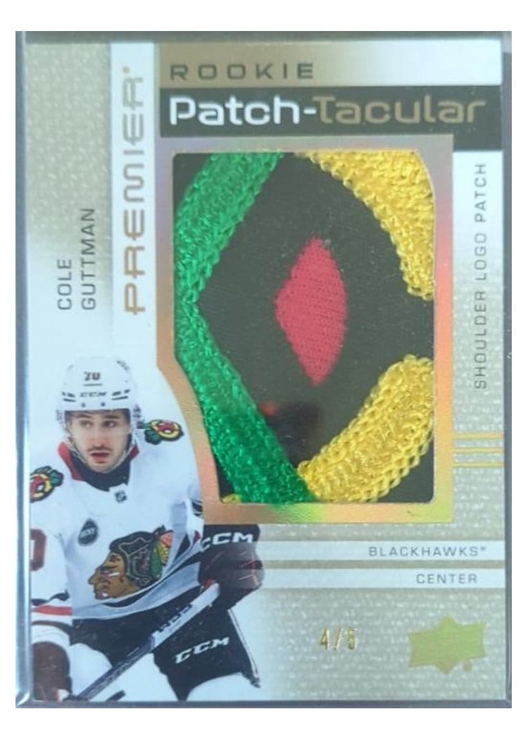2023-24 Upper Deck Premier Rookie Patch-Taculars Chest Logos Cole Guttman #RPT-CG card