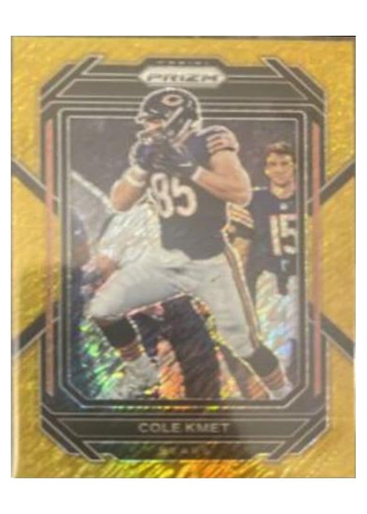 2022 Panini Prizm Base Set Cole Kmet Gold Shimmer #50 card