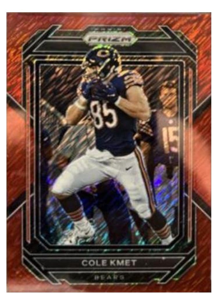 2022 Panini Prizm Base Set Cole Kmet Red Shimmer #50 card