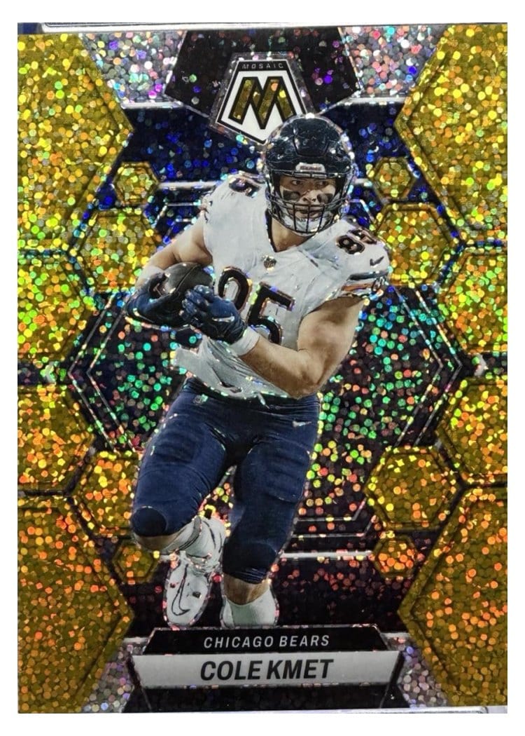 2023 Panini Mosaic Base Set Cole Kmet Gold Sparkle #35 card