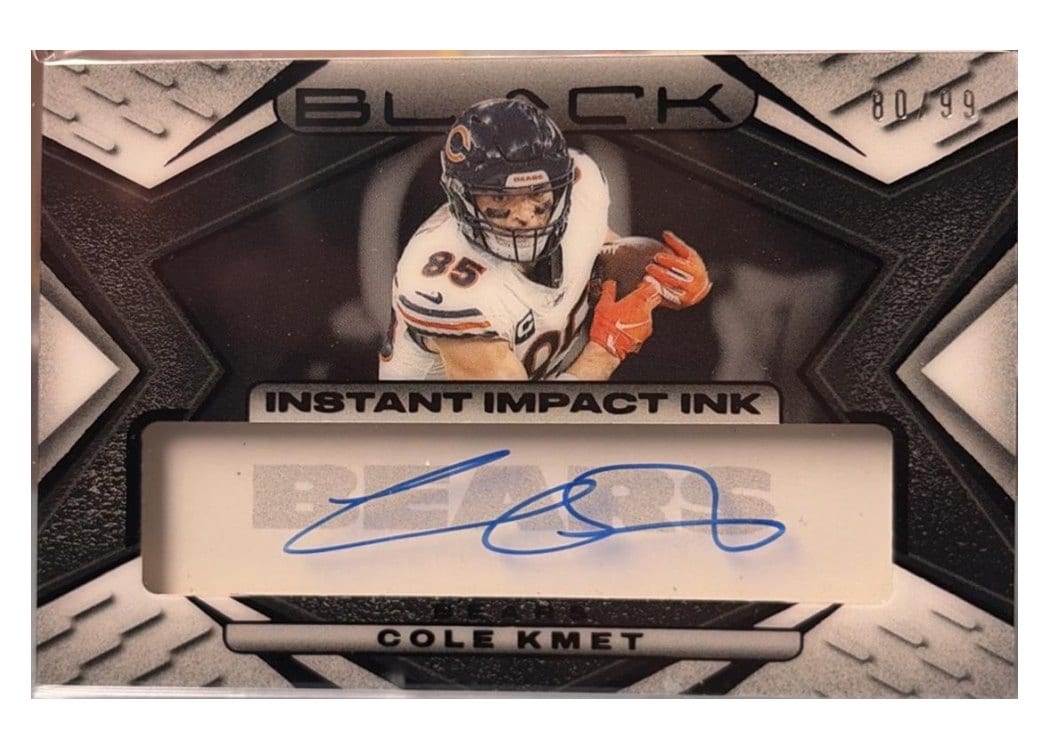 2025 Panini Black Instant Impact Ink Cole Kmet #14 card