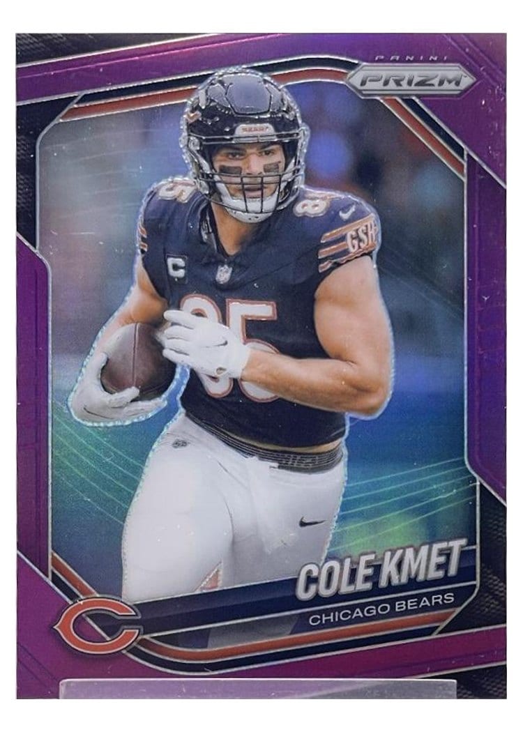 2025 Panini Prizm Base Set Cole Kmet Purple #112 card