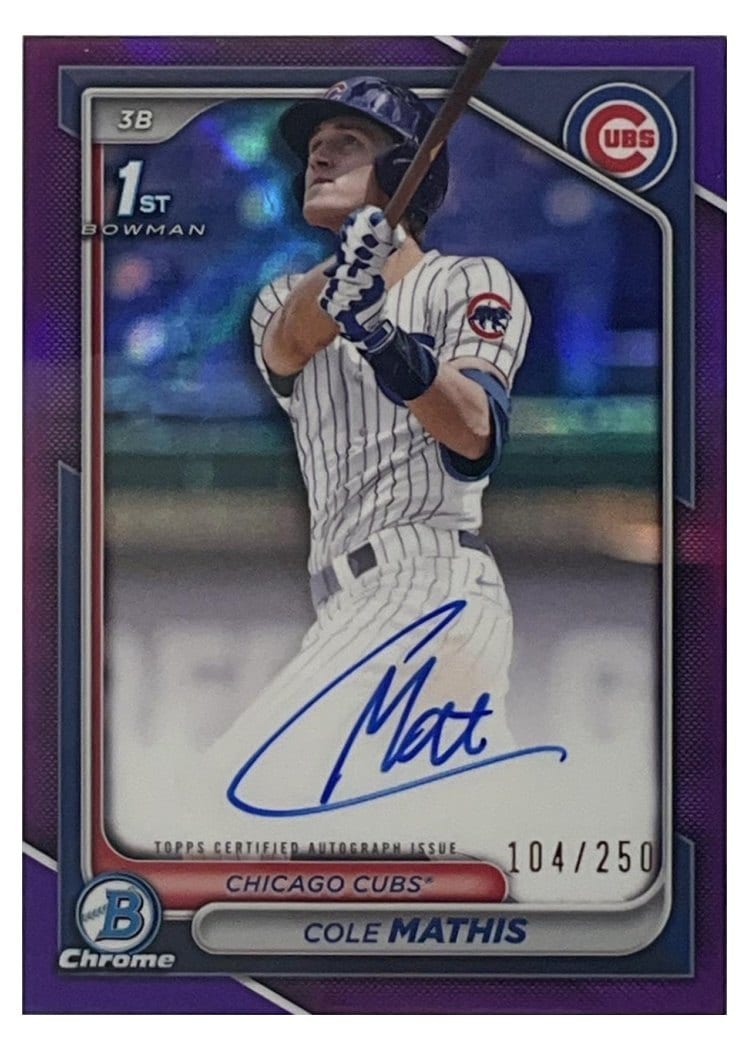 2024 Bowman Draft Chrome Prospect Autographs Cole Mathis #CPA-CMS card
