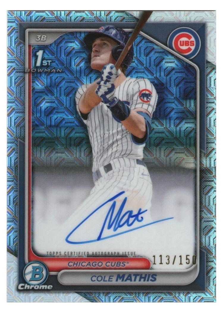 2024 Bowman Draft Chrome Prospect Autographs Cole Mathis #CPA-CMS card