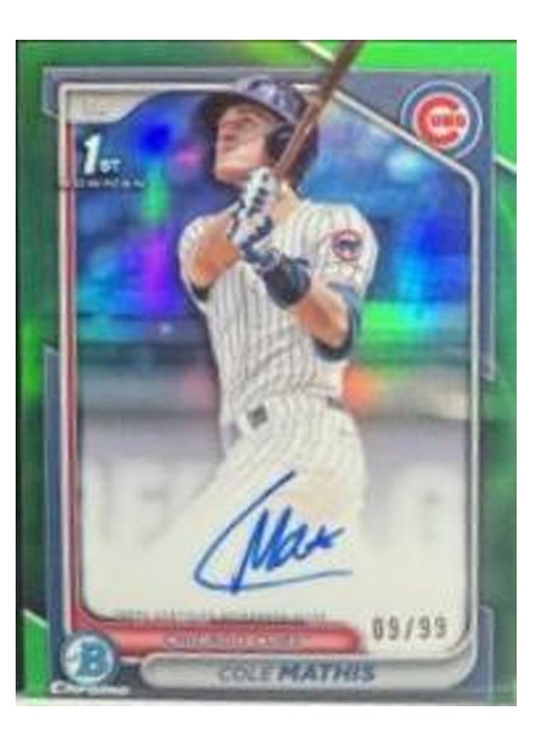 2024 Bowman Draft Chrome Prospect Autographs Cole Mathis #CPA-CMS card