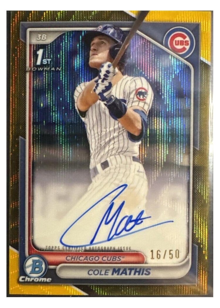2024 Bowman Draft Chrome Prospect Autographs Cole Mathis #CPA-CMS card