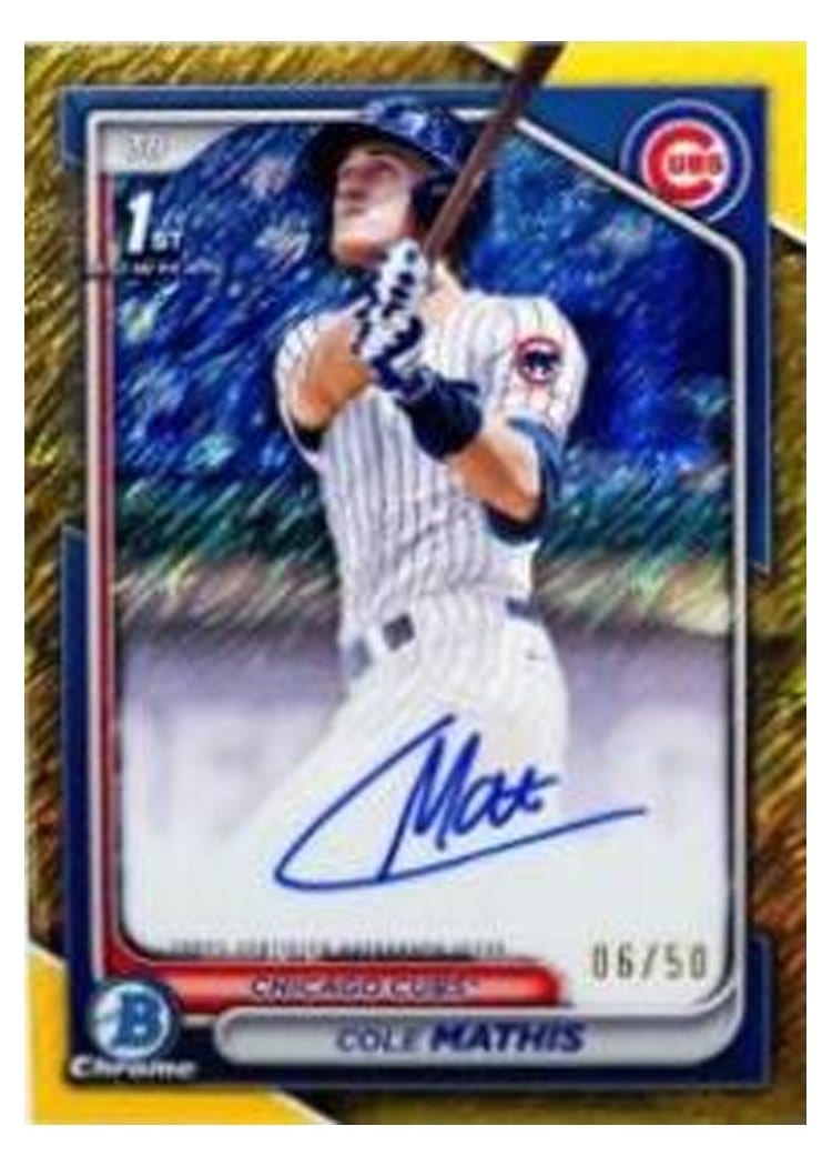 2024 Bowman Draft Chrome Prospect Autographs Cole Mathis #CPA-CMS card