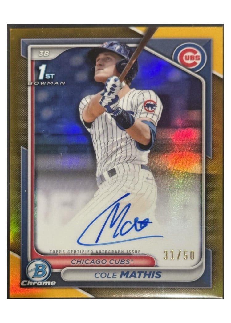2024 Bowman Draft Chrome Prospect Autographs Cole Mathis #CPA-CMS card