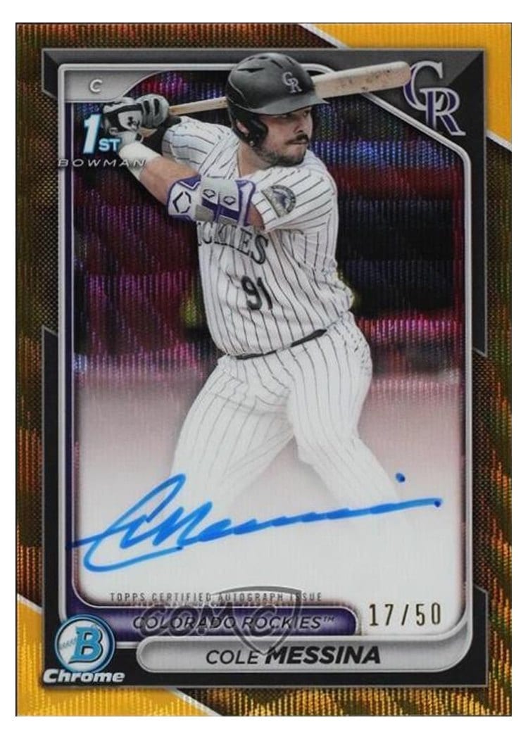 2024 Bowman Draft Chrome Prospect Autographs Cole Messina #CPA-CME card