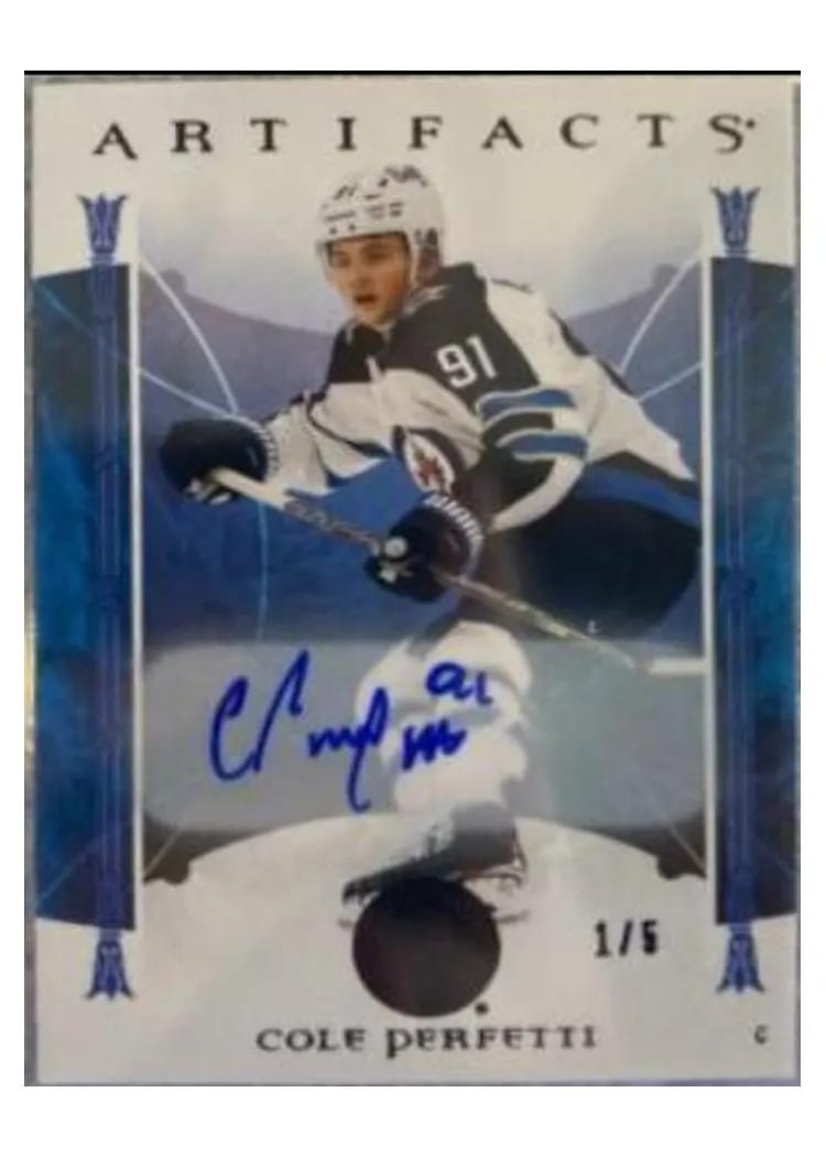 2022-23 Upper Deck Artifacts Base Set Cole Perfetti #4 card