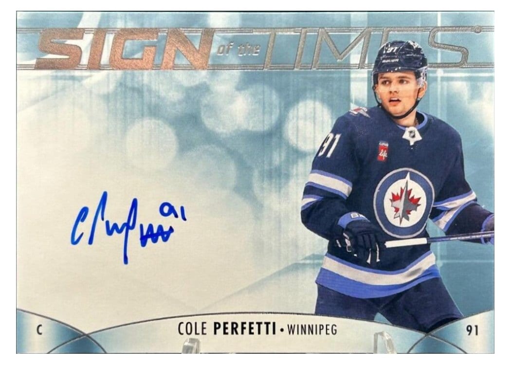 2023-24 SP Authentic Sign of the Times Auto Cole Perfetti #SOTT-PE card