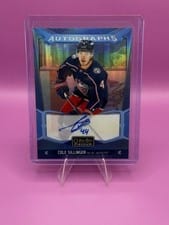2024-25 O-Pee-Chee Platinum Blue Rainbow Autographs Cole Sillinger #BA-CS card