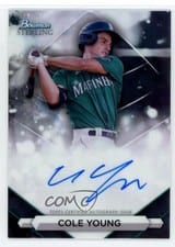 2023 Bowman Sterling Prospect Autographs Cole Young #PA-CY card