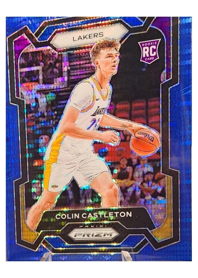 2023-24 Panini Prizm Base Set Colin Castleton Blue Seismic #287 card