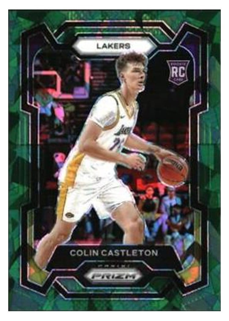 2023-24 Panini Prizm Base Set Colin Castleton Green Ice #287 card